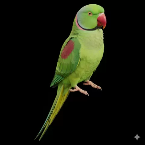 Alexandrine parakeet tall posture, bird, birds, avian, animal, wildlife, nature, wings, feathers, beak, flight, flying, perch