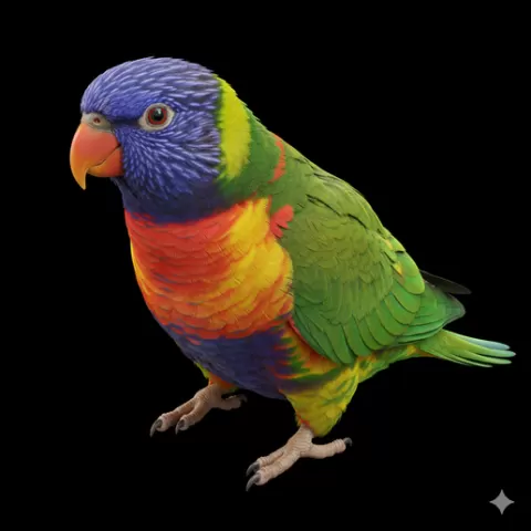 Rainbow lorikeet head tilt, bird, birds, avian, animal, wildlife, nature, wings, feathers, beak, flight, flying, perch