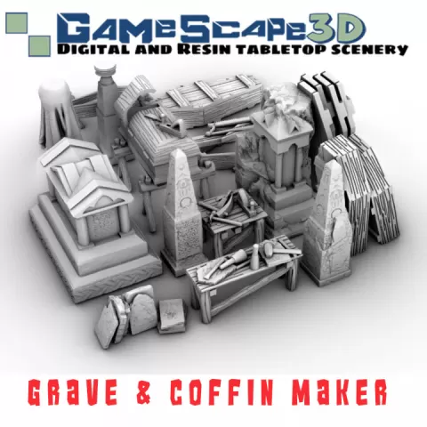 Grave and Coffin Maker Workshop by GameScape3D