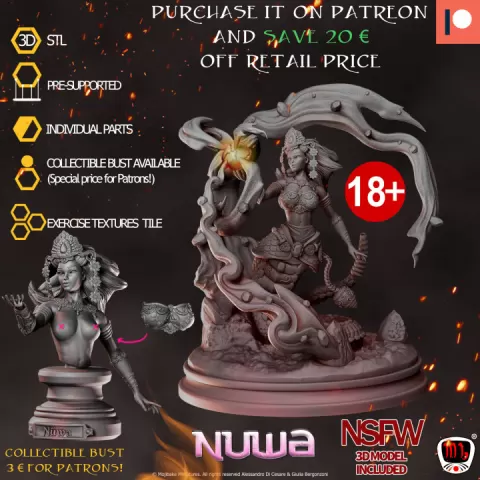 Nuwa, Chinese goddess of Creation, Collectible Diorama(Pre-supported) by Mojibake Collectibles