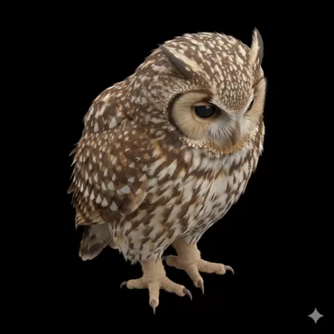 Fish owl looking downward, bird, birds, avian, animal, wildlife, nature, wings, feathers, beak, flight, flying, perch