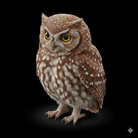 Jungle owlet centered pose, bird, birds, avian, animal, wildlife, nature, wings, feathers, beak, flight, flying, perch