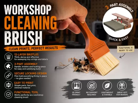 Workshop Cleaning Brush | 3-Part Assembly