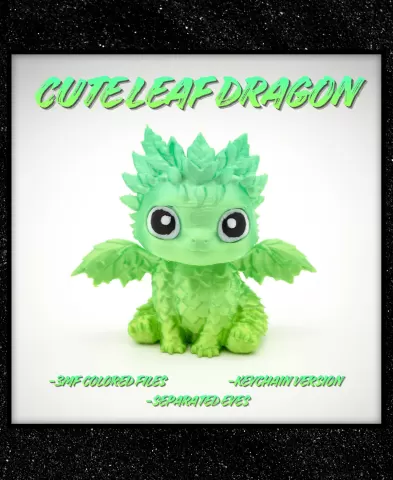 Cute Leaf Dragon + Keychain Version