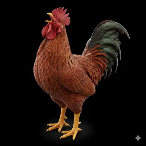 Rooster crowing head up, bird, birds, avian, animal, wildlife, nature, wings, feathers, beak, flight, flying, perch