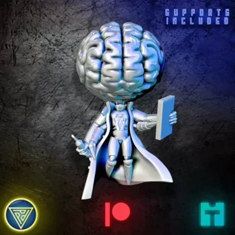 Cientist Floating Brain by Print Paint Play