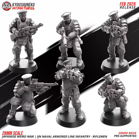 IJN Naval Armored Line Infantry - Riflemen | Japanese Weird War by Kyoushuneko Miniatures