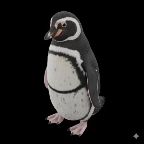 Magellanic penguin head tilt, bird, birds, avian, animal, wildlife, nature, wings, feathers, beak, flight, flying, perch
