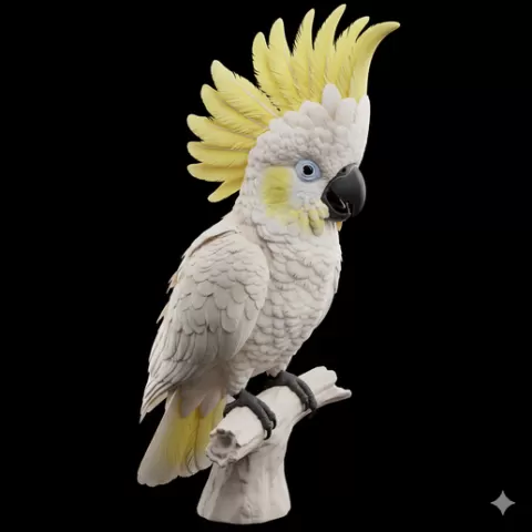 Cockatoo crest raised alert, bird, birds, avian, animal, wildlife, nature, wings, feathers, beak, flight, flying, perch