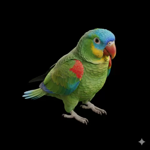 Amazon parrot slight wing lift, bird, birds, avian, animal, wildlife, nature, wings, feathers, beak, flight, flying, perch