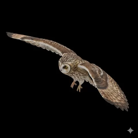 Short-eared owl wings spread, bird, birds, avian, animal, wildlife, nature, wings, feathers, beak, flight, flying, perch