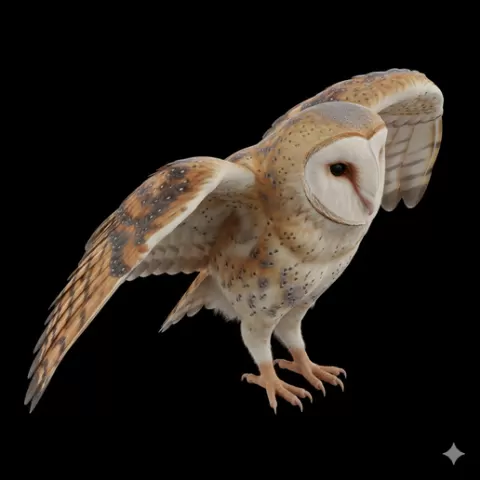 Barn owl wings slightly open, bird, birds, avian, animal, wildlife, nature, wings, feathers, beak, flight, flying, perch