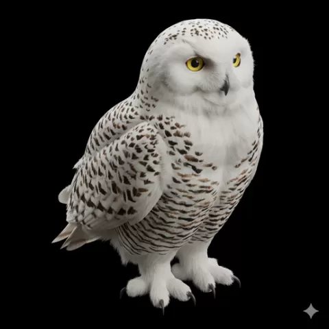 Snowy owl standing alert, bird, birds, avian, animal, wildlife, nature, wings, feathers, beak, flight, flying, perch