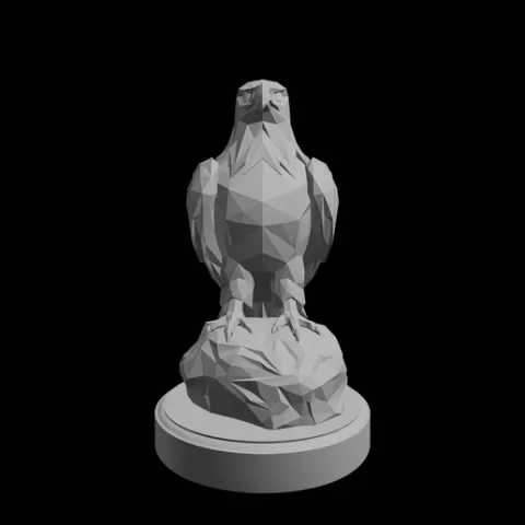Low Poly Eagle Statue Animal Sculpture