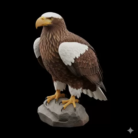 Steller’s sea eagle standing heavy, bird, birds, avian, animal, wildlife, nature, wings, feathers, beak, flight, flying, perch