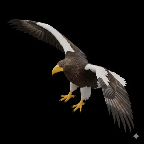 Steller’s sea eagle wings wide display, bird, birds, avian, animal, wildlife, nature, wings, feathers, beak, flight, flying, perch