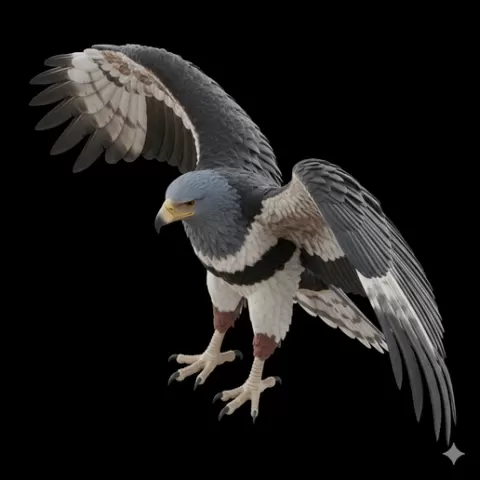 Harpy eagle wings half spread, bird, birds, avian, animal, wildlife, nature, wings, feathers, beak, flight, flying, perch