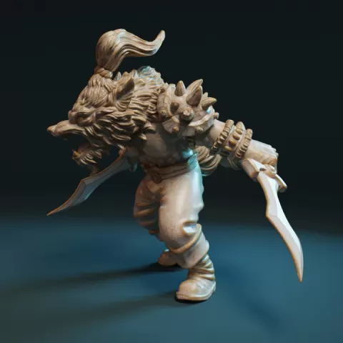 Wolf fighter by Claydemon Miniatures