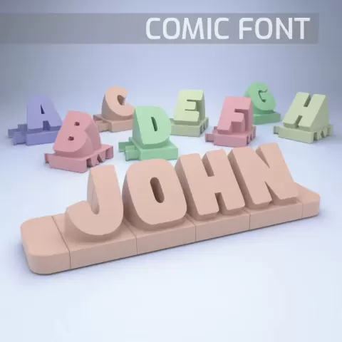 3D name from letters - Comic Font - LayerModels