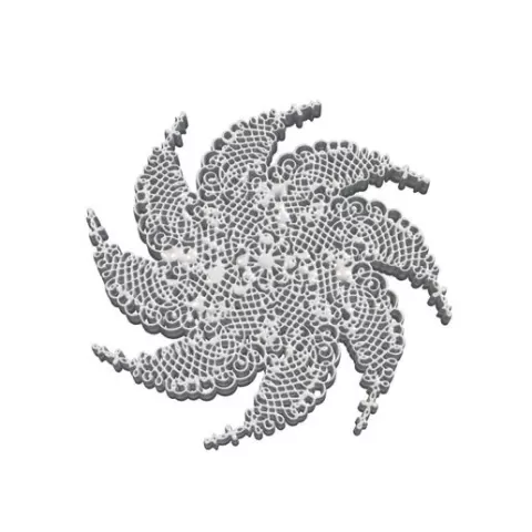 Lace Pinwheel Swirl Star Earring STL - Filigree Hurricane Jewelry 3D Model