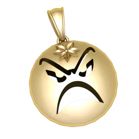 Angry Face Expression Pendant – 3D Printable Model