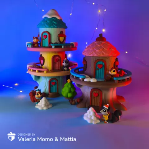 🐿️❄️ Winter Modular Village for Cute Flexi Squirrels🎄✨