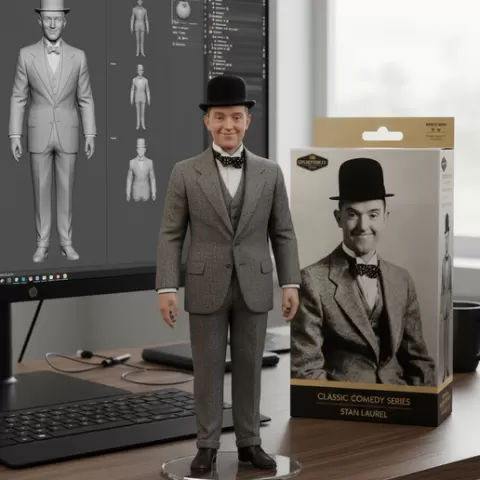 STAN LAUREL: The Skinny and the Innocence! 🎬 3D Model of the Immortal Comic Duet
