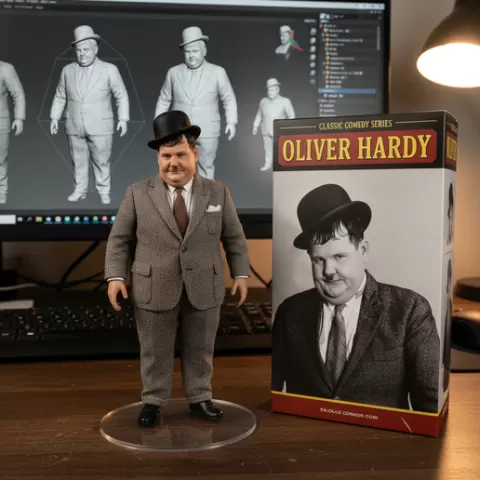 Oliver Hardy: The Fat Man and the Legend! 🎬 3D Model of the Most Famous Comic Duo
