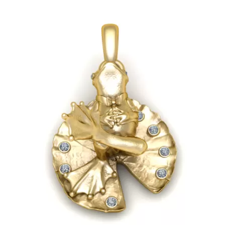 Golden Frog Pendant 3D Printable Model