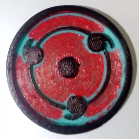 Third stage of Sharingan, of the anime Naruto for keychain or pendant by Juan A.