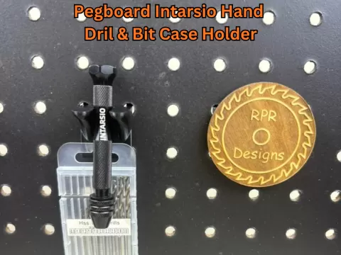 Pegboard Intarsio Hand Drill & Bit Case Holder