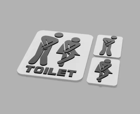 Desperate Toilet Door WC funny Sign Men Women WC Toilette - 3DPFactory