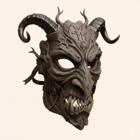 Witch’s apprentice mask - Halloween, spooky, scary, horror, creepy, haunted, October 31, trick or treat, pumpkin, jack o’ lantern, jackolantern, ghost, skeleton, skull, zombie, witch, vampire, monster, mummy, Frankenstein 3D Model