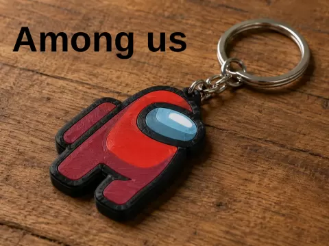 Funny among us keychain
