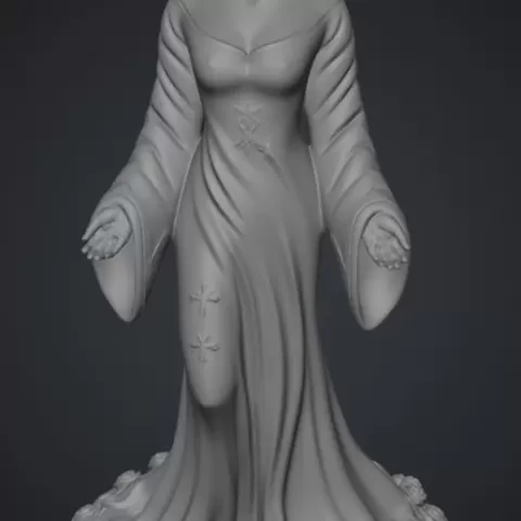 Iemanjá Premium – Reina del Mar | Escultura espiritual detallada (STL para impresión 3D)