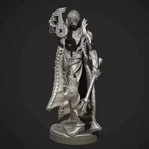Cleric with heavy armor miniature