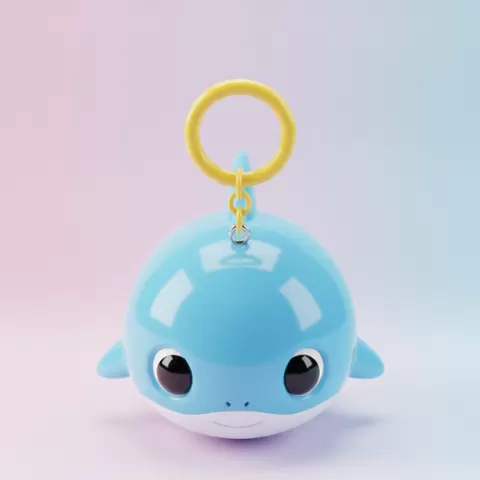 Baby Shark Keychain – Cute Cartoon Shark Charm for 3D Printing (Kawaii Ocean Animal)