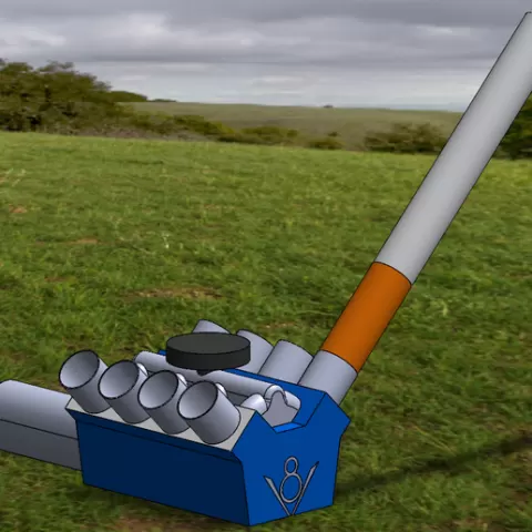 Cigarette pipe shaped like a V8 engine. Cigarette pipe shaped like a V8 engine.