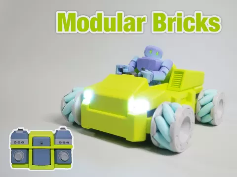 Modular Bricks Kart (Mecanum Wheel Version)