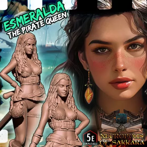 Esmeralda the Pirate Queen - Fantasy Collectors Miniature SFW & NSFW by Pharaoh's Workshop