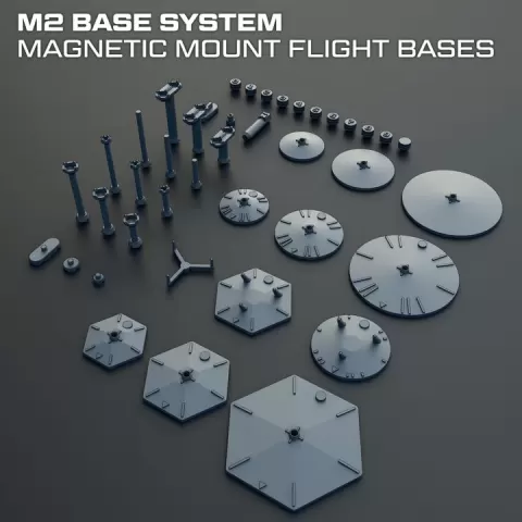 M2 Base System - Modular Flight Stands for Tabletop Combat by Martian Models