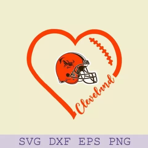 Cleveland Browns Heart SVG – Football Heart Cleveland Browns SVG for Cricut