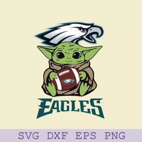 Baby Yoda Philadelphia Eagles SVG – Cute Football Team SVG for Cricut
