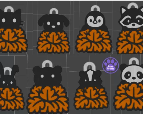 Peekaboo Leaf Pile Set – Penguin, Raccoon, Panda, Skunk, Cat, Dog, Bunny, and Bear 0.4 No AMS Needed