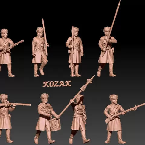 russian fusiliers in hungarian uniform (1696-1704) set 1 by Kozak miniatures