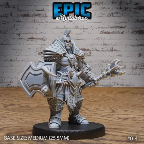 Orc Army Mace & Shield / Green Skin Lord / Male Humanoid Warrior / Burly Raider Tribe / Beast Tamer / Evil Forest Fighter / Woodland Encounter by Epic-Miniatures