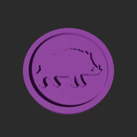 Wild Boar Disc – 3D Printable Game Token