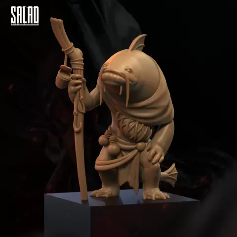 Fishman Druid by Creaperbone miniatures