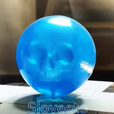 Transparent Skull Ball with Intricate Detailing - Perfect for SLA 3D Printing and Unique Decor by Yaroslav Litovchenko