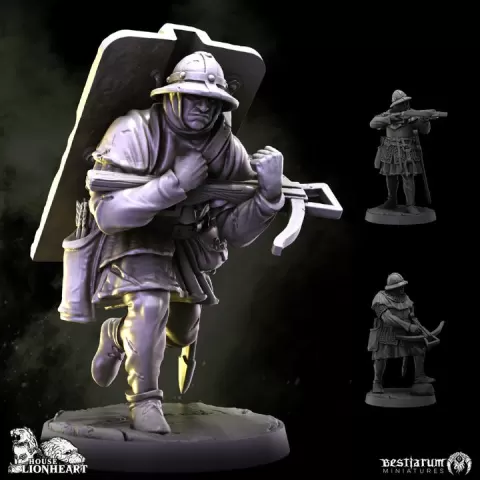 Arbalestiers x3 | House Lionheart | Knights by Bestiarum Miniatures